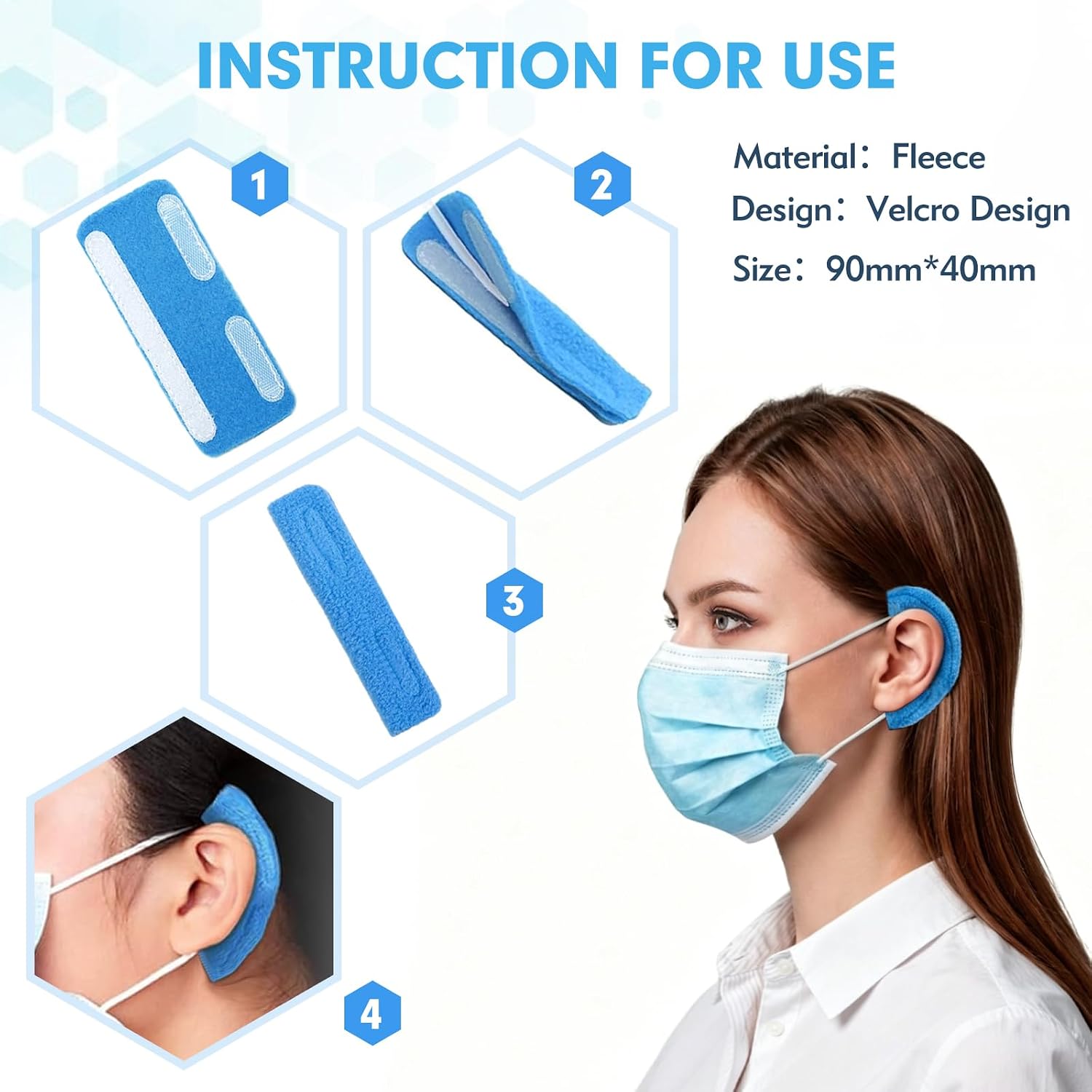 Nasal Cannula Ear Cushions, Soft Oxygen Tubing Protectors, 20 Pack