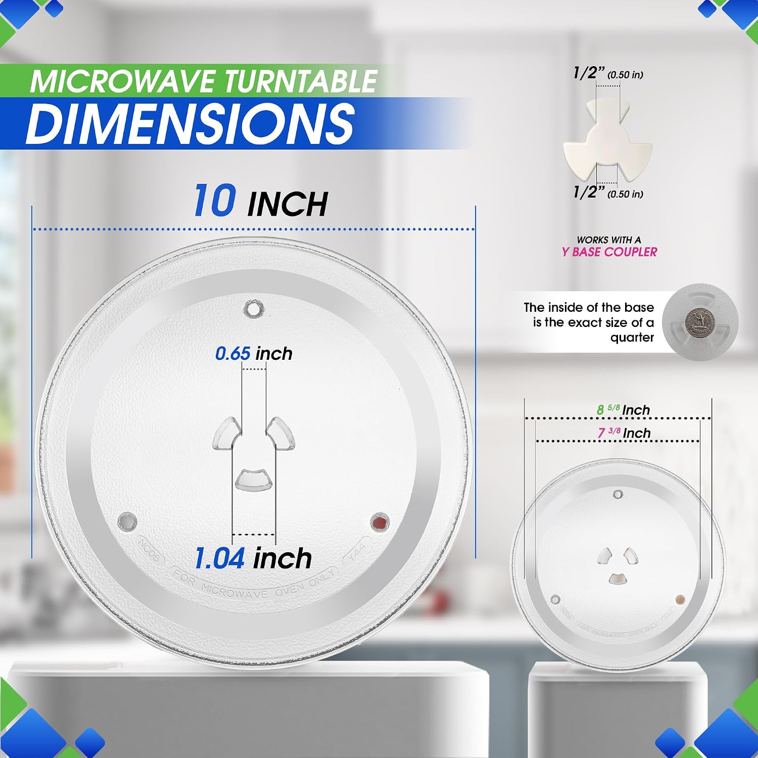Microwave Plate Replacement 10 inch Fits WB49X10065 GE Microwave Turntable Plate - Exact Replacement Microwave Glass