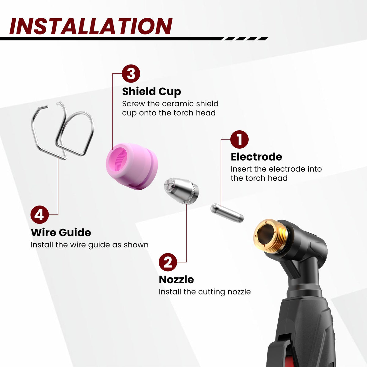 Bestarc Pilot Arc Plasma Cutting Torch, AG60P 4 Meters High Frequency Air