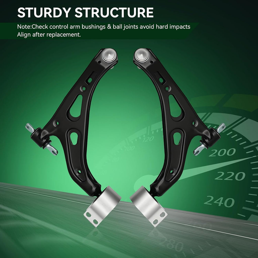 AUQDD 2Pc Suspension Front Lower Control Arm and Ball Joint Assembly Fit For 2018-2021 2022-2024 Chevy Equinox /18-24 G-M-C Terrain (OE# CMS501312 CMS501313 84406463 84406464)