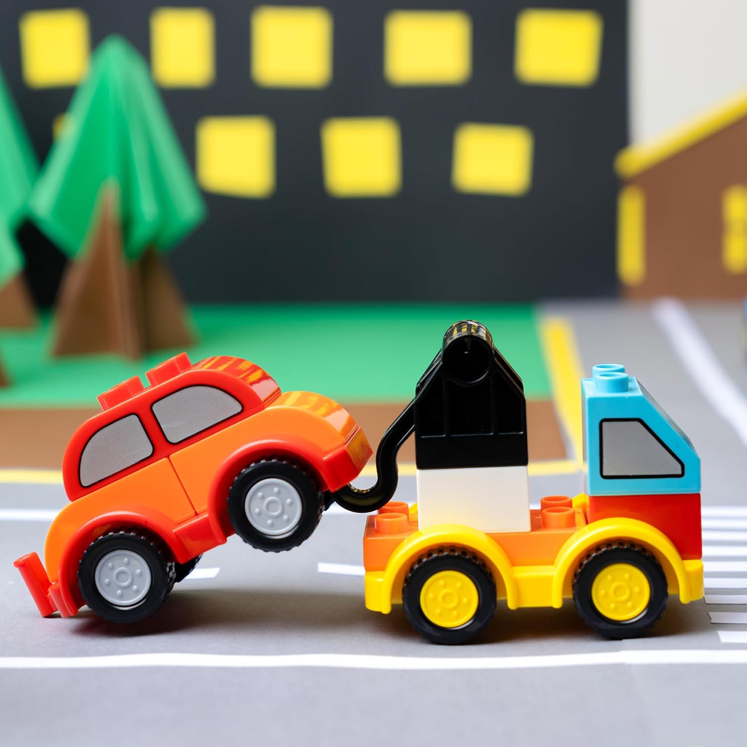 80Pcs Toddlers Car Building Blocks Set, 12Pcs Different Vehicles, Build Your Own Toy Cars, Compatible with Brand Name