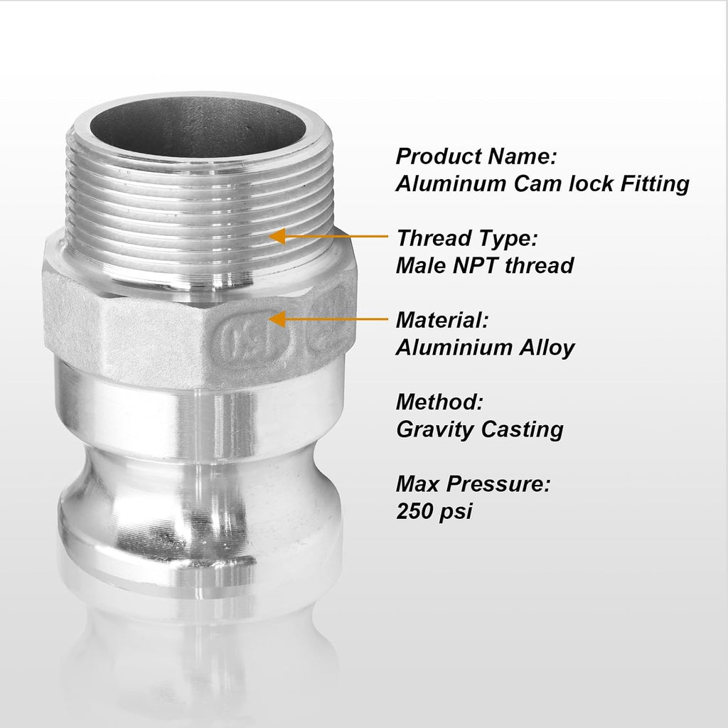 1.5 Inch Aluminum Camlock Type F150, 2 Pack