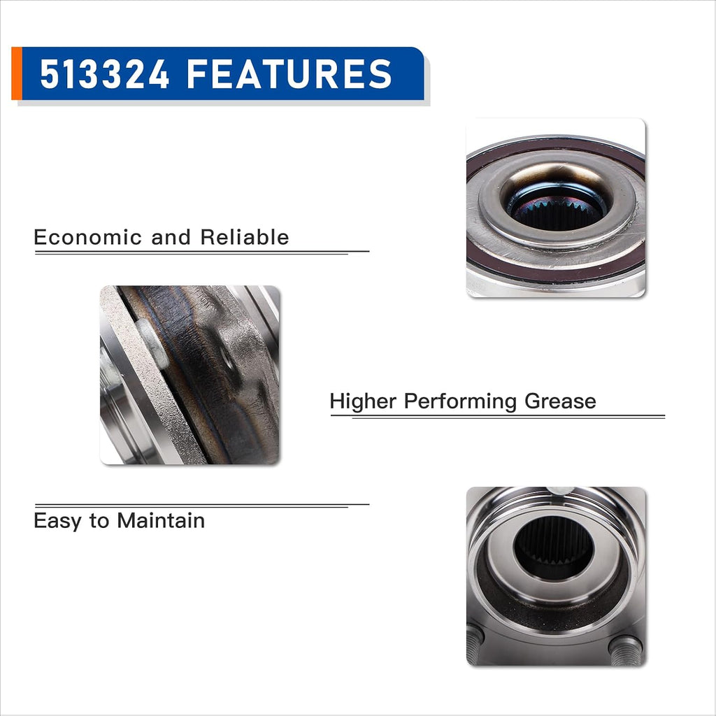 PAROD [Set of 2 513324 Front Wheel Hub & Bearing Assembly Compatible with 2011-2023 Dodge Durango, 2011-2021 Jeep Grand Cherokee, 2022 Grand Cherokee WK,5Lugs