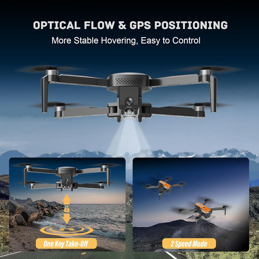 Drones with Camera for Adults 4K - GPS Drone with Auto Return, Brushless Motor, Foldable Mini RC Quadcopter for Kids