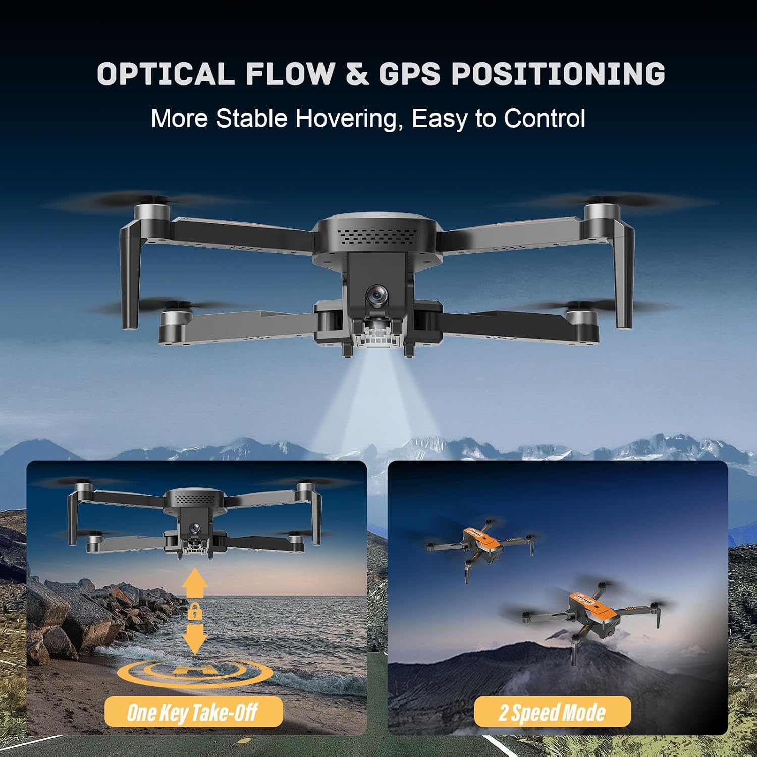 Drones with Camera for Adults 4K - GPS Drone with Auto Return, Brushless Motor, Foldable Mini RC Quadcopter for Kids