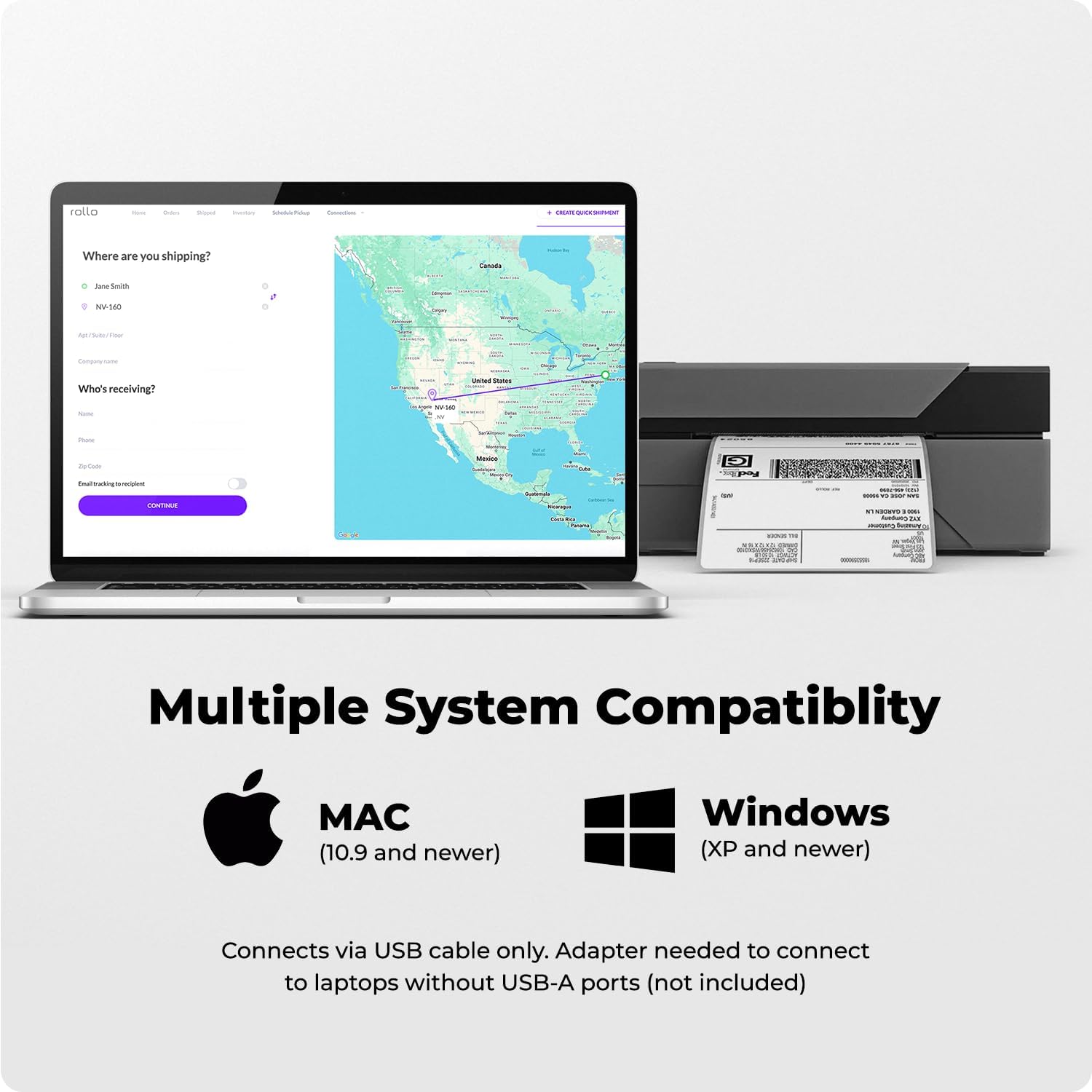 USB Shipping Label Printer - Commercial Grade 4x6 Thermal Printer | High Speed Label Maker for Small Businesses &