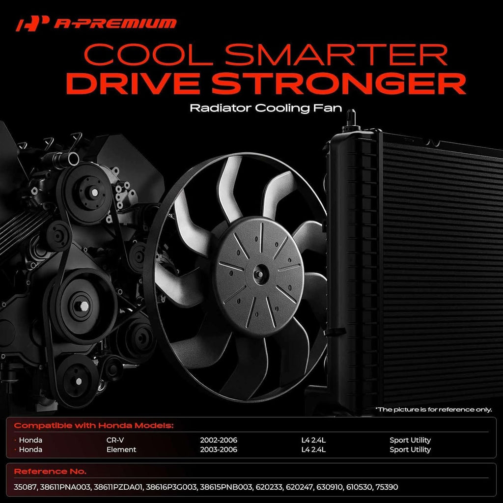A-Premium A/C Condenser Fan Assembly Compatible with Honda