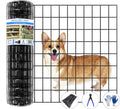 Welded Wire Fence, 50ft(L) x 24inch(H) Garden Fence for Dog, 2 Inch x 3 Inch 16GA Fencing for Chicken, PVC Coated