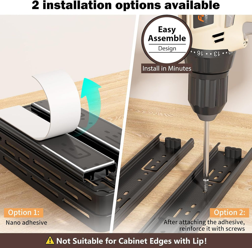 Pull Out Spice Rack Organizer for Cabinet, 3 Packs Slide Out Spice Racks Organizer, Spice Cabinet Organizers, Cabinet