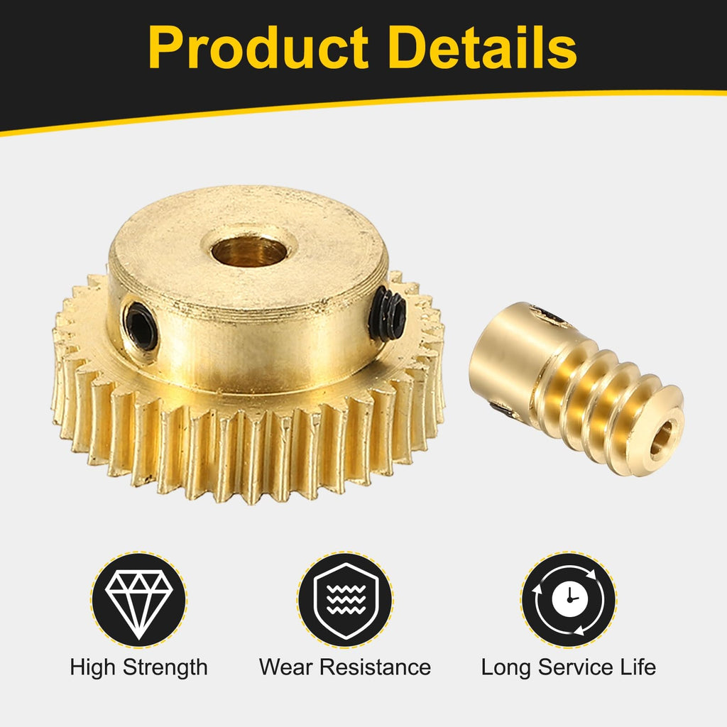 uxcell Worm Gear Set Right Rotation 40T 0.5 Module 1:40 Reduction Rate