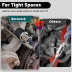Bestwork 3pcs Adjustable Tap Socket Set, 3/8" Drive Tap Handle Tool