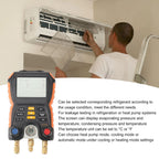 HVAC Manifold Digital 2-in-1 Meter for Air Conditioning Heat Pump Systems Temperature Test Tool Refrigeration Systems