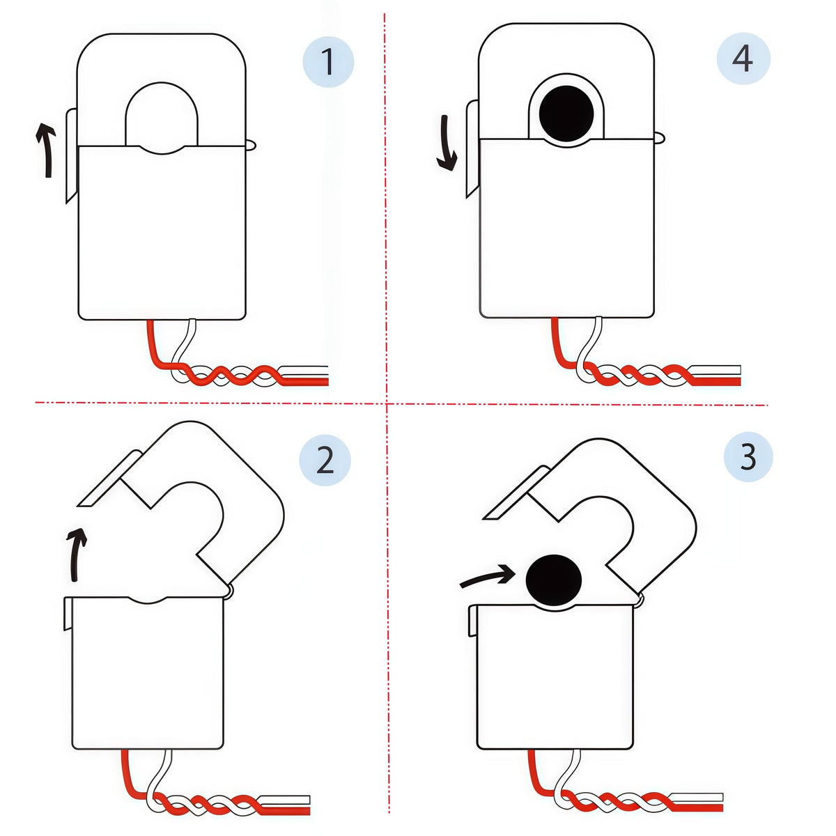 SazkJere SCT006 10A 10mA Non-invasive Split Core Current Transformer 0-10A Open Close Transformer Sensor