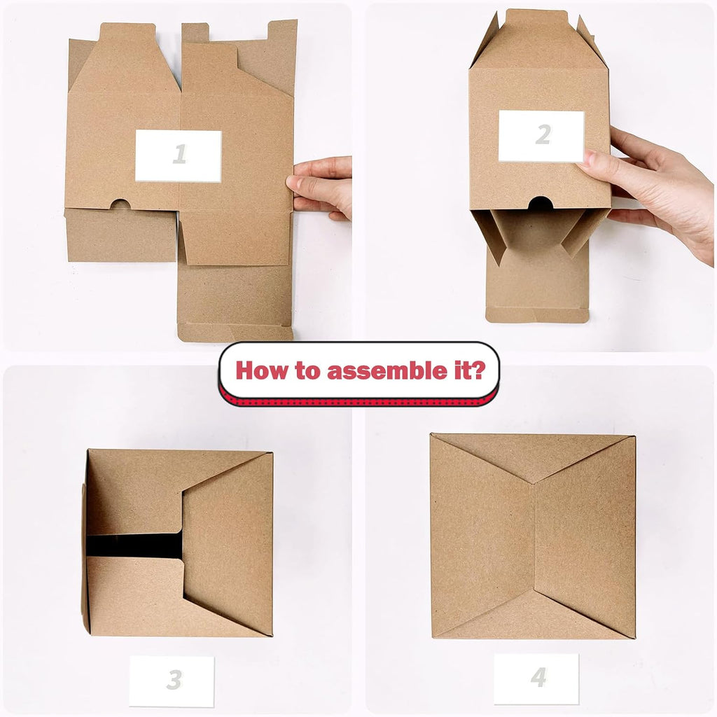 10Pcs Kraft Gift Boxes |6x6x6 Inches Square Boxes with Lids | Medium Gift Boxes Suitable for Party, Wedding