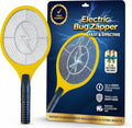 Bug Zapper Racket, Electric Fly Swatter for Mosquitoes, Flies, and Flying Insects, 18 Inch Handheld Battery Powered