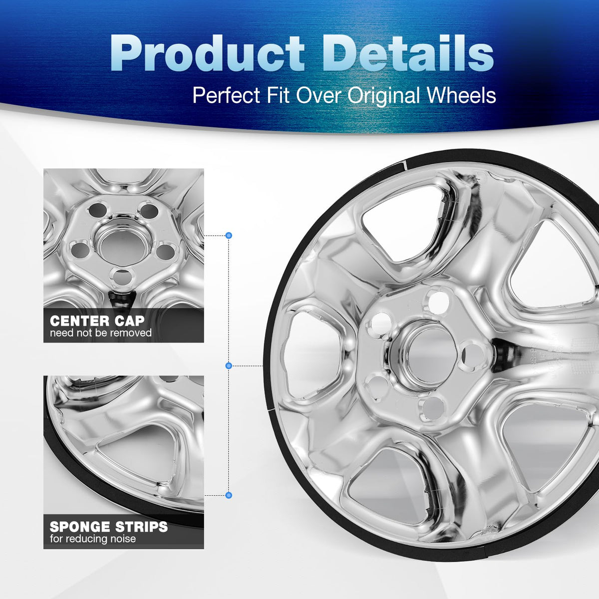 16" Chrome Wheel Skins (Set of 4) for 2012-2016 Honda CR-V