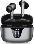 Wireless Earbuds Bluetooth Headphones, 50H Playtime Ear Buds with Mic, LED Digital Display Charging Case, IPX7