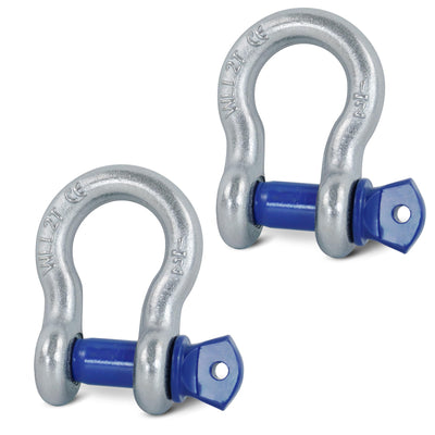 2 Pack 1/2" D Ring Shackle with 9/16" Screw Pin