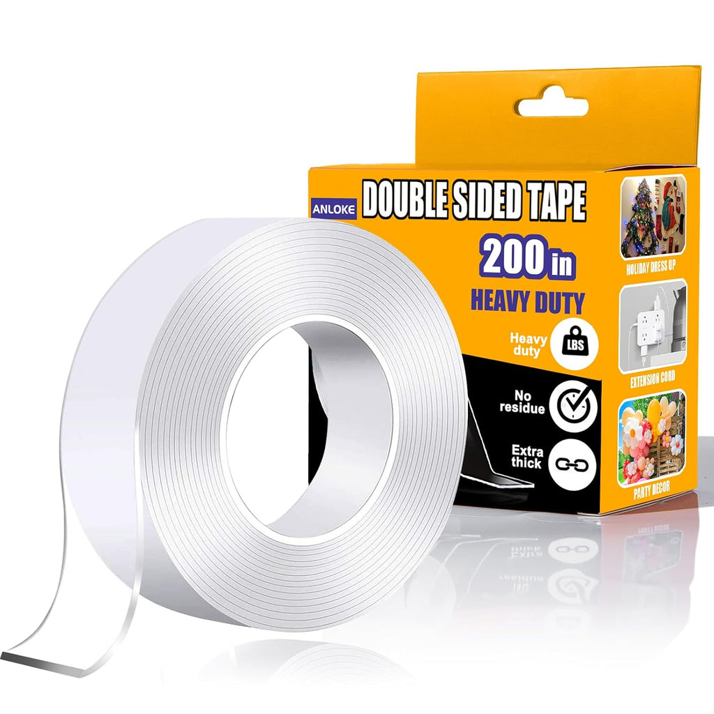 Double Sided Tape Heavy Duty - Extra Long (16.65FT) , Nano Tape for wall