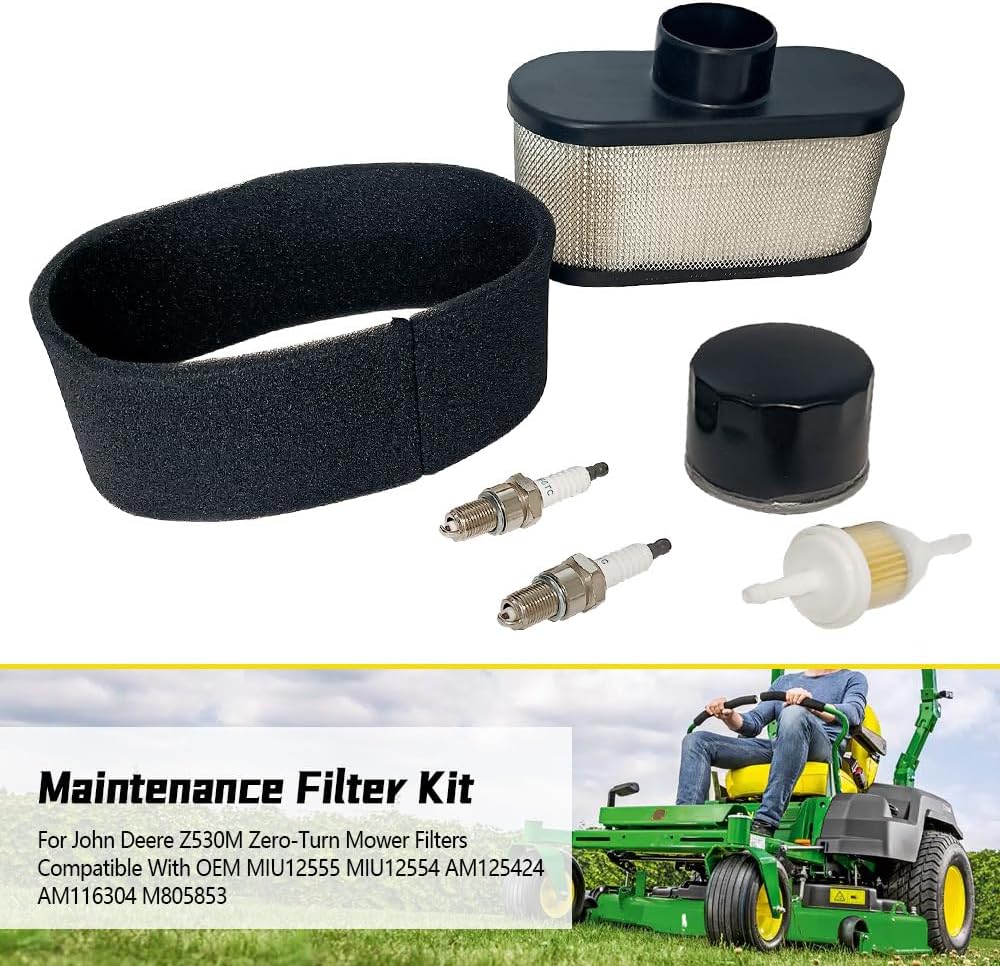 Maintenance Filter Kit for John Deere Z530M, Air Filter, Repl MIU12555