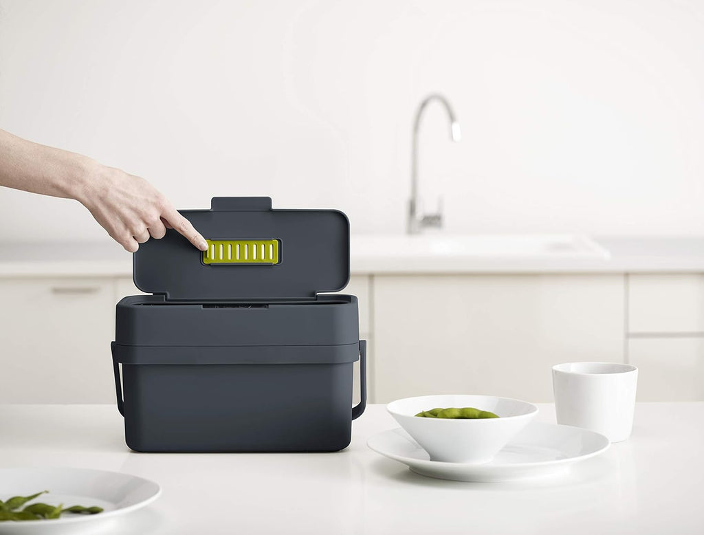 Joseph Joseph Compo Mountable Food Waste Caddy, Easy-Fill with Adjustable Air Vent Compost Bin, 4 Liters/1 Gallon