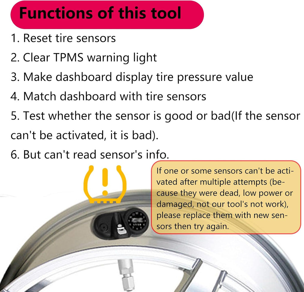 Chevy TPMS Relearn Tool with Battery GM TPMS Relearn Tool Chevy TPMS Reset Tool TPMS Programming Tool for GM