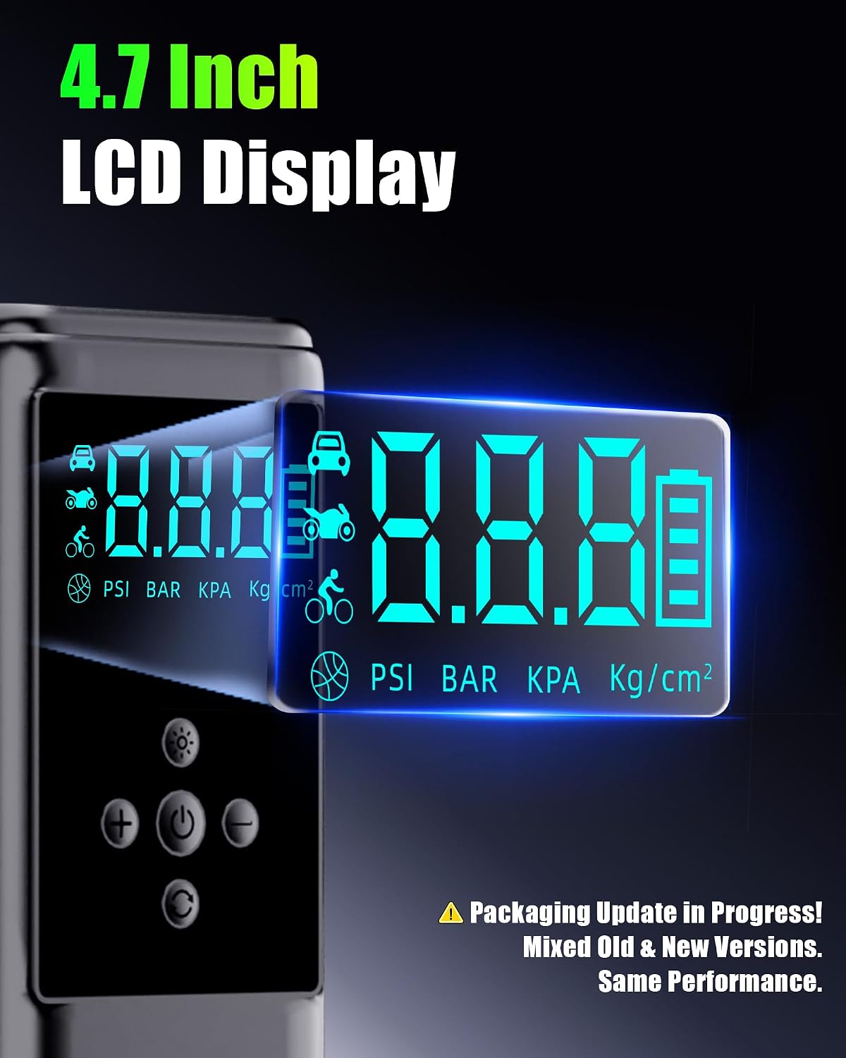Jump Starter with Air Compressor, 6000A Car Battery Jumper Starter with 160 PSI Tire Inflator Portable, LED Display