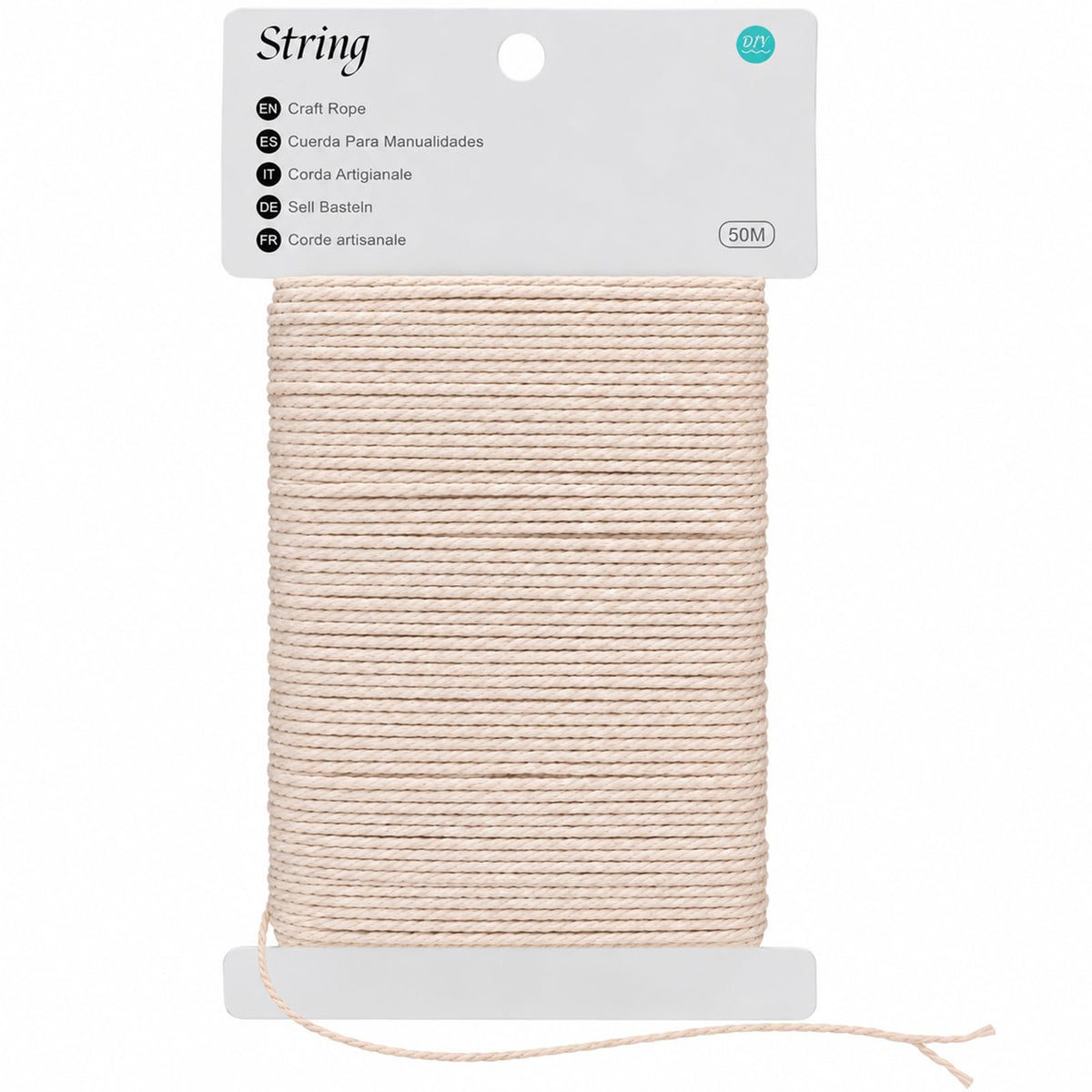 Cotton Butchers Twine, Natural Thin Beige Cotton String 2mm 164Ft