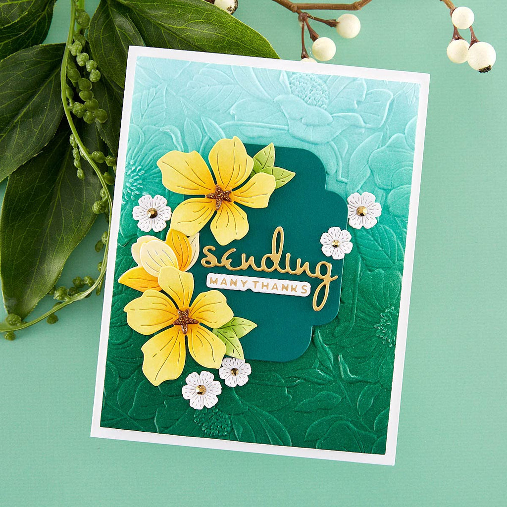 3D Embossing Folder 5.5"x8.5" - Four Petal Floral