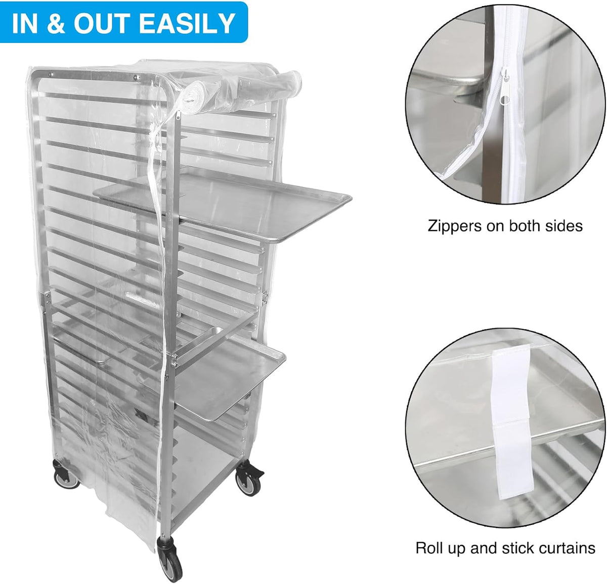 20-Tier Full Sheet Pan Rack Exclusive Dustproof Cover, Non-Generic