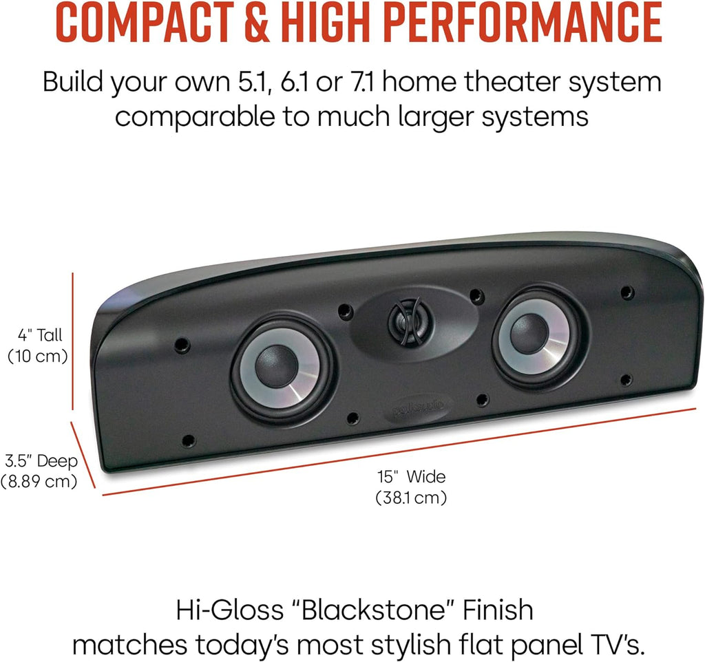 Blackstone TL1 Center Channel Speaker, Hi-Gloss Finish