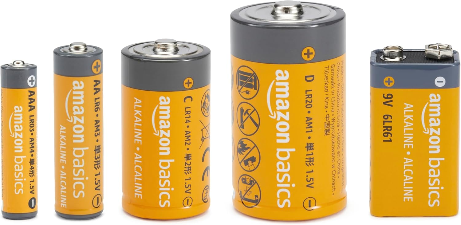 108 Count Alkaline Batteries Super Value Pack, Variety Assortment - 48 AA, 36 AAA, 8 C, 8 D, 8 9Volt