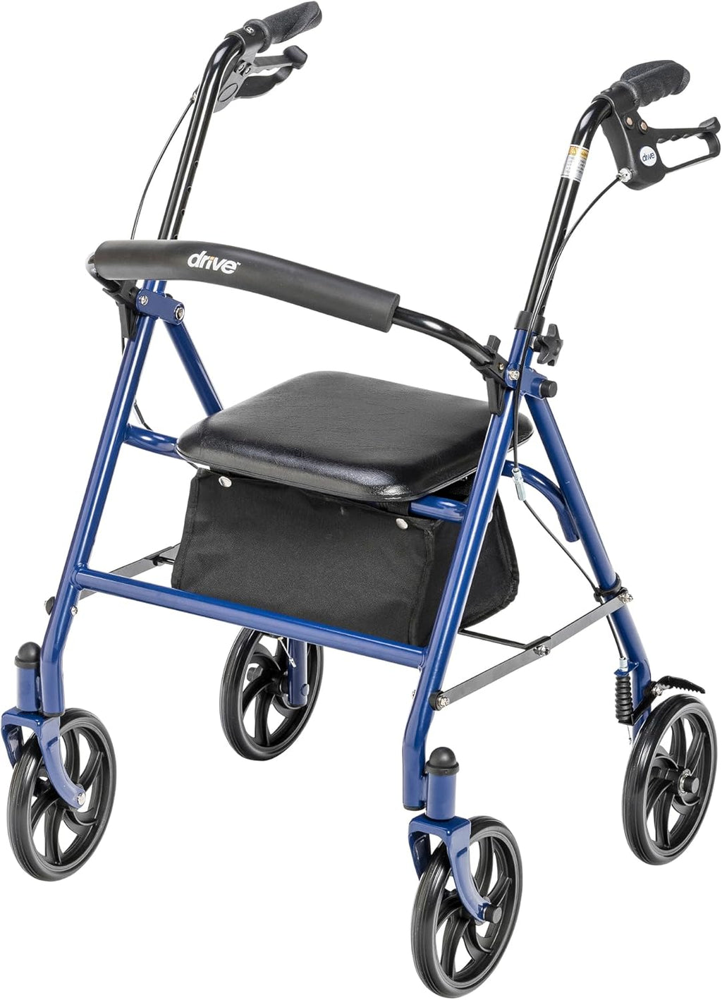 Rollator Walker with Seat - Stable Mobility Support - Height Adjustable - Durable Steel Frame Construction - Smooth