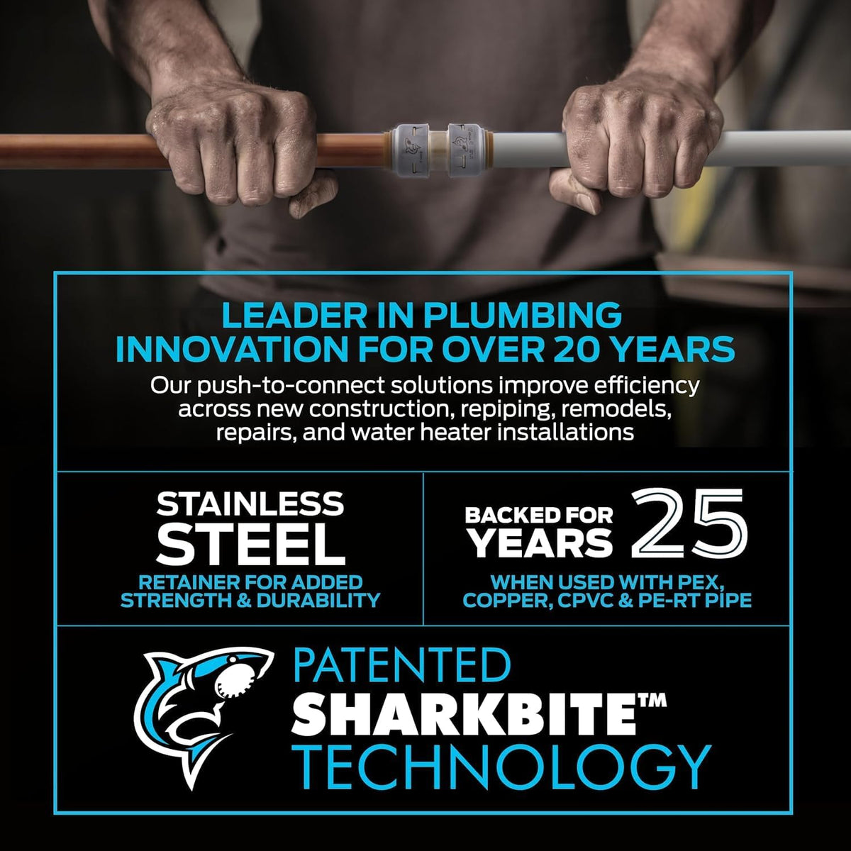 SharkBite Max 1 x 3/4 Inch Reducing Coupling, Push to Connect Brass Plumbing Fitting, PEX Pipe, Copper, CPVC, PE-RT, HDPE, UR060A