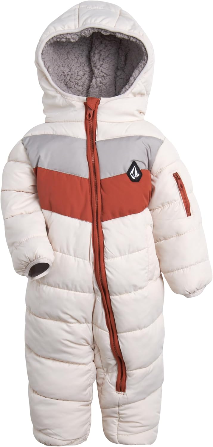 Boys Baby Snowsuit, Fleece-Lined Insulated Pram with Sherpa Hood | Cozy All-In-One Coverage for Cold Weather, Soft