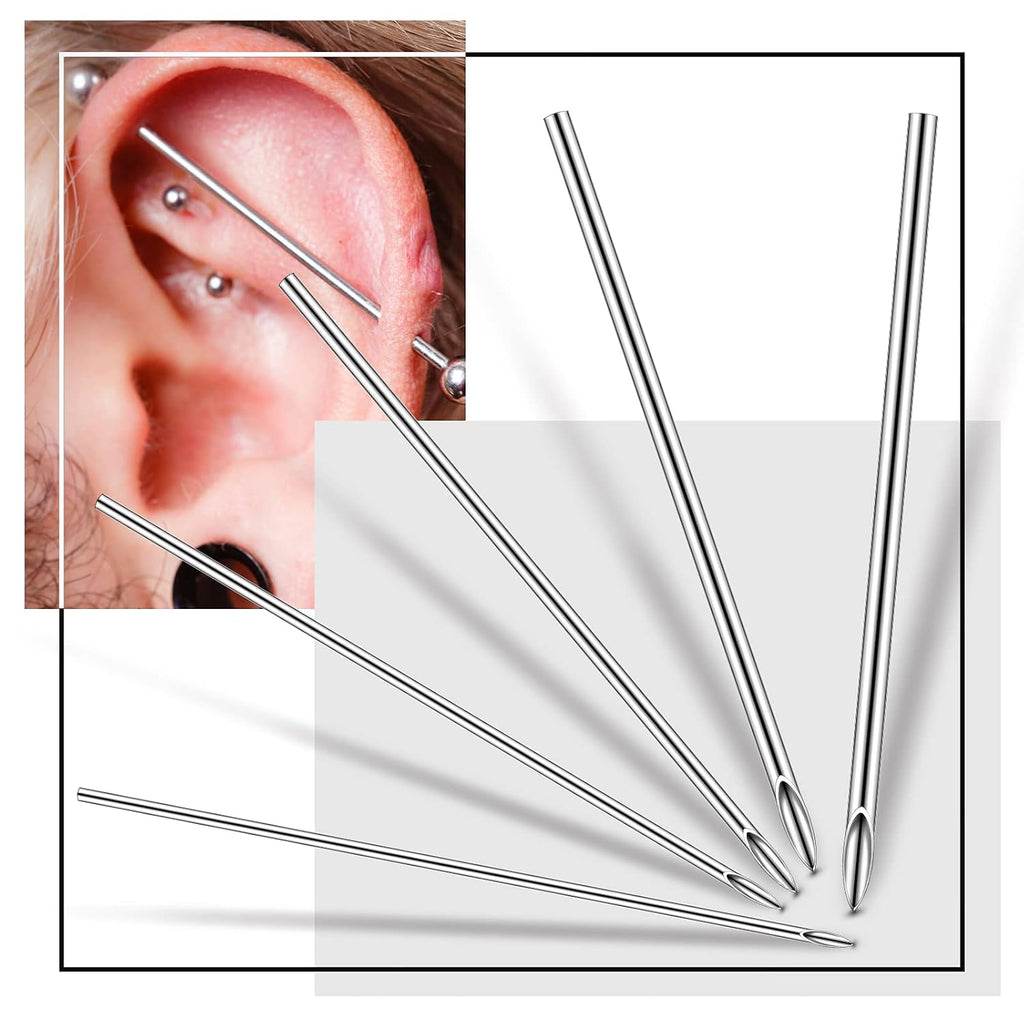 Piercing Kit 100 Pcs Piercing Needle with Stainless Forceps Clamp