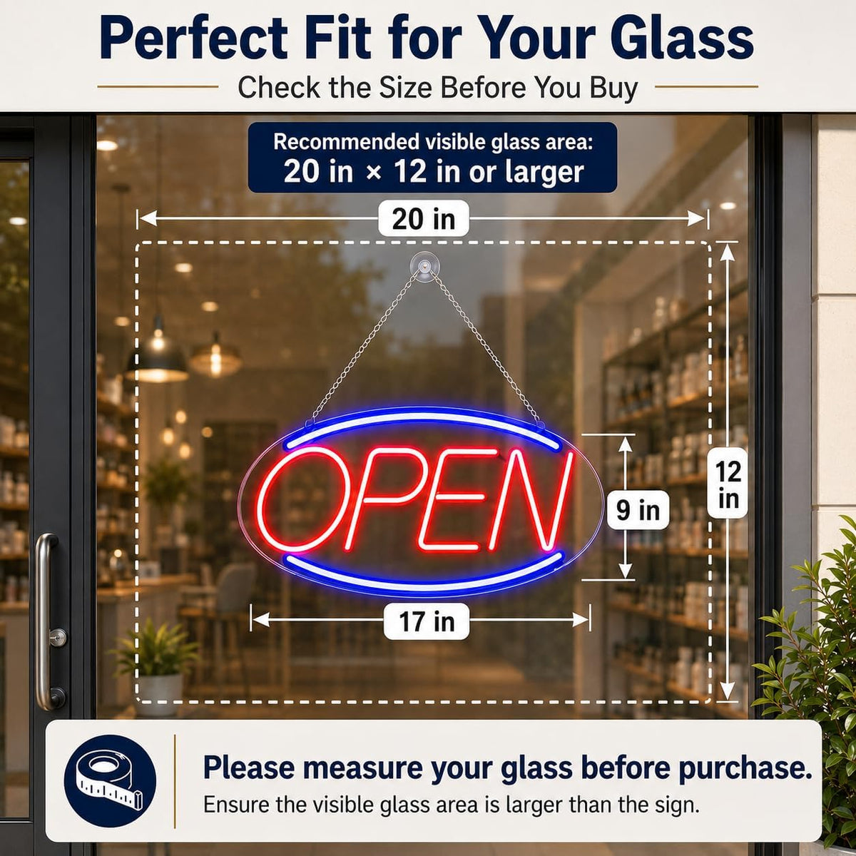 Open Sign for Business, 17" x 9" LED Neon Open Sign with Remote Control, Countdown Timer & 6 Lighting Modes Led Neon