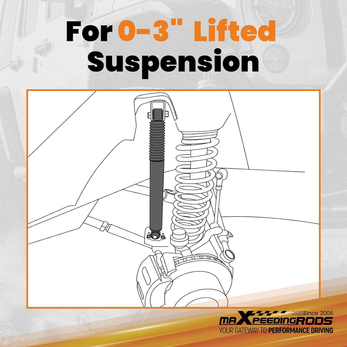 maXpeedingrods 0-3" Rear Shocks for Jeep Wrangler JK JKU 2007-2018