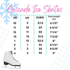 Cascade Girl's Figure Ice Skates White Size