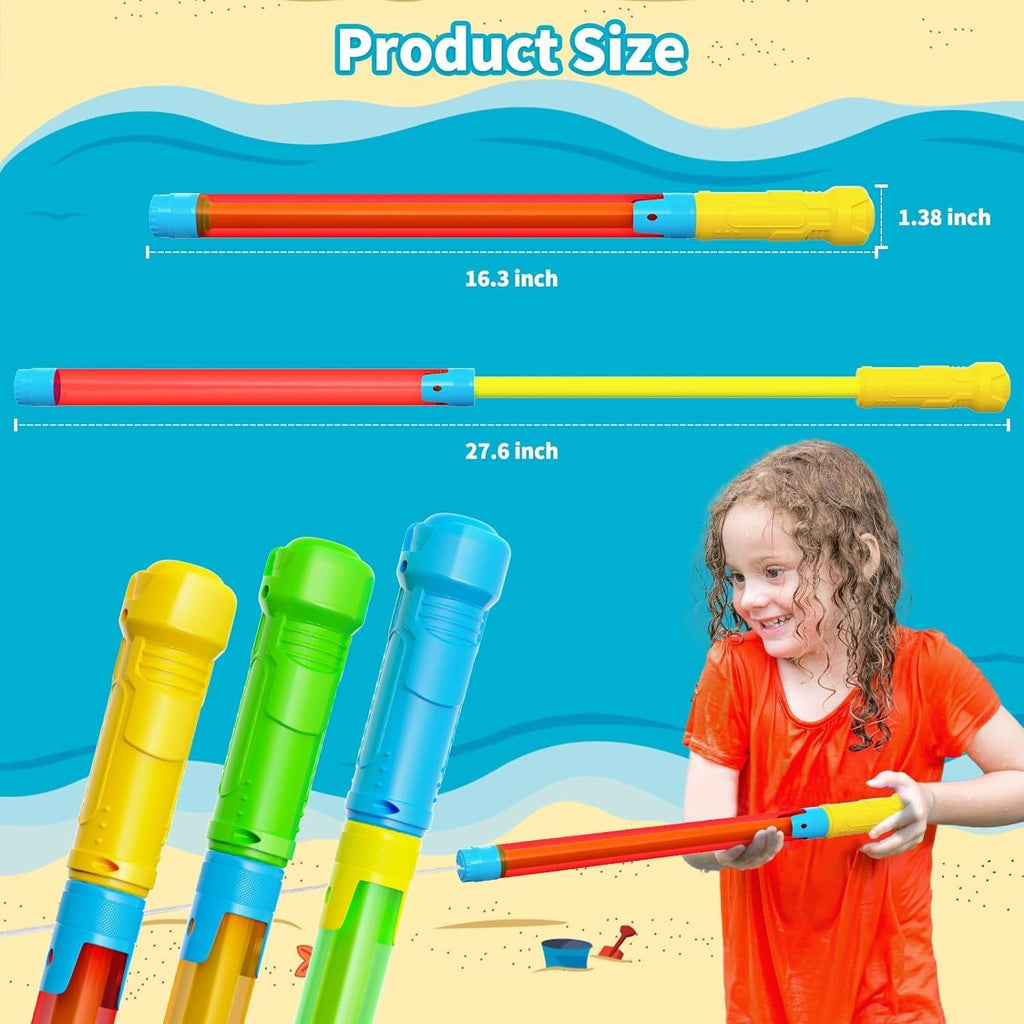 6 Pack Water Gun, Water Blaster for Kids & Adults | Shoot Up to 40 ft, Bulk Water Squirt Guns, Water Guns for