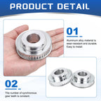 uxcell 2Pcs Timing Belt Pulley Aluminum Idler Pulley XL40 Teeth 1"(25mm) Bore for 10mm Width Belts, 3D Printers, CNC Machines, Industry