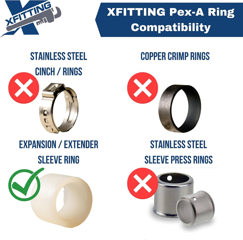5 Pack XFITTING 1/2" x 3/4" Pex A Coupling, Expansion, Poly Alloy Coupling