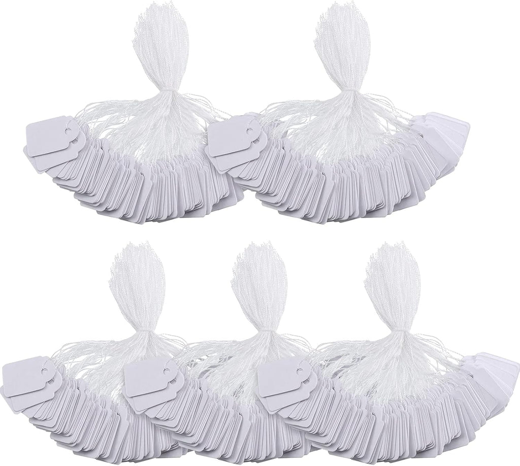 500 Pcs Small White Price Tags with String, 0.6 x 0.95 Marking Tags