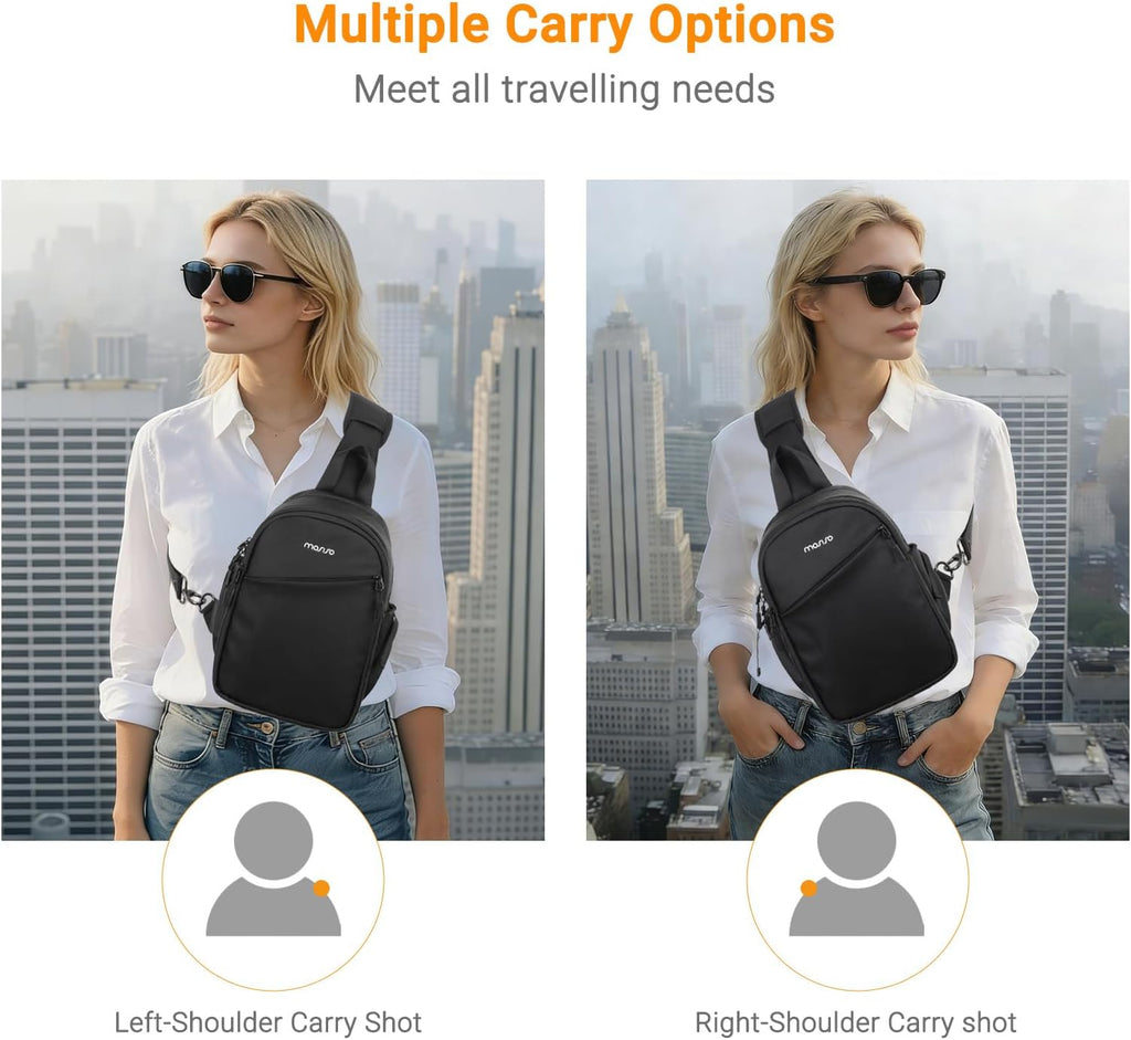 Camera Sling Bag, DSLR/SLR/Mirrorless Camera Case, Black | Shockproof Photography Camera Backpack with Rain