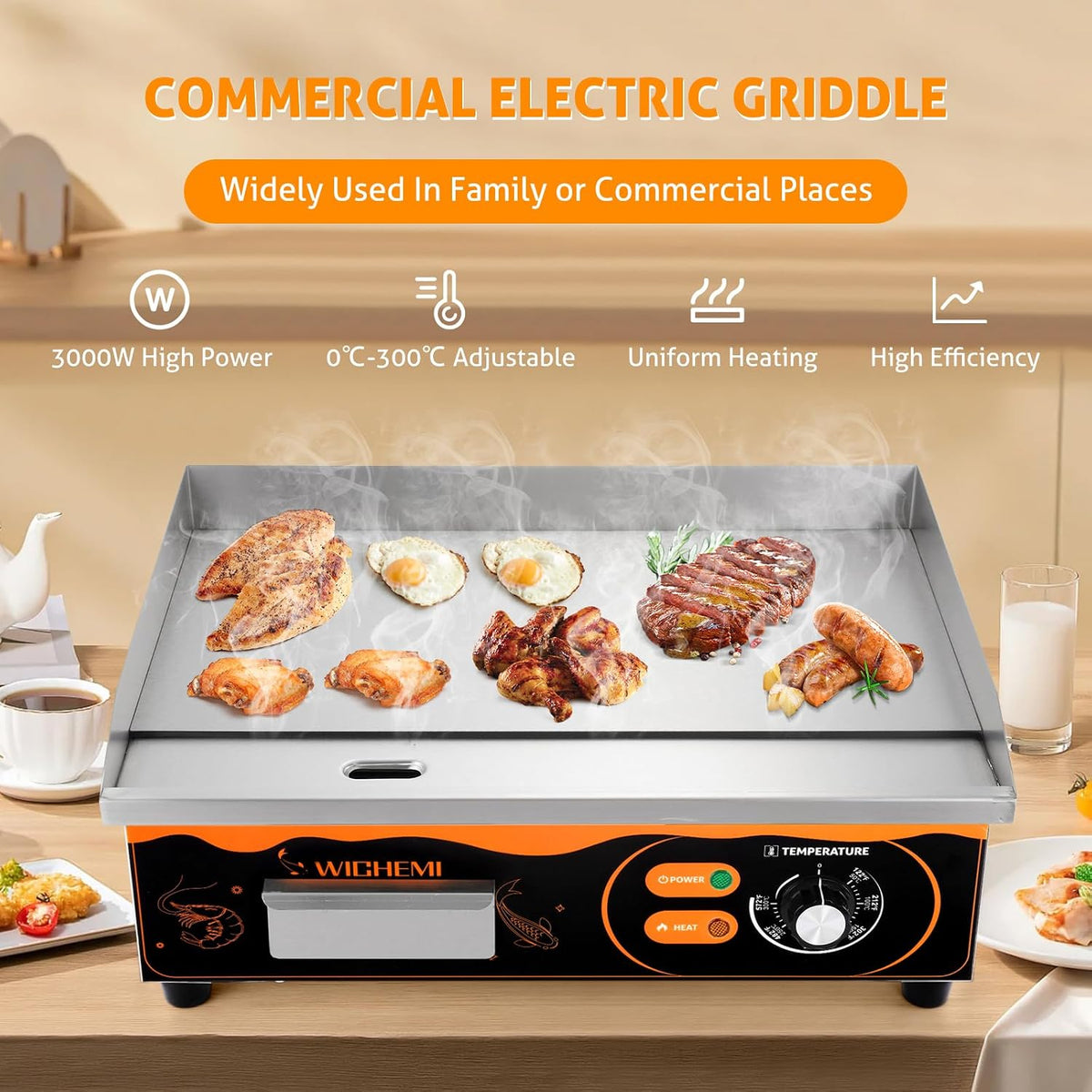 Electric Grill Commercial Griddle Flat Top Grill Teppanyaki Grill