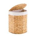 Half Moon Natural Water Hyacinth Laundry Hamper, 60L, Natural