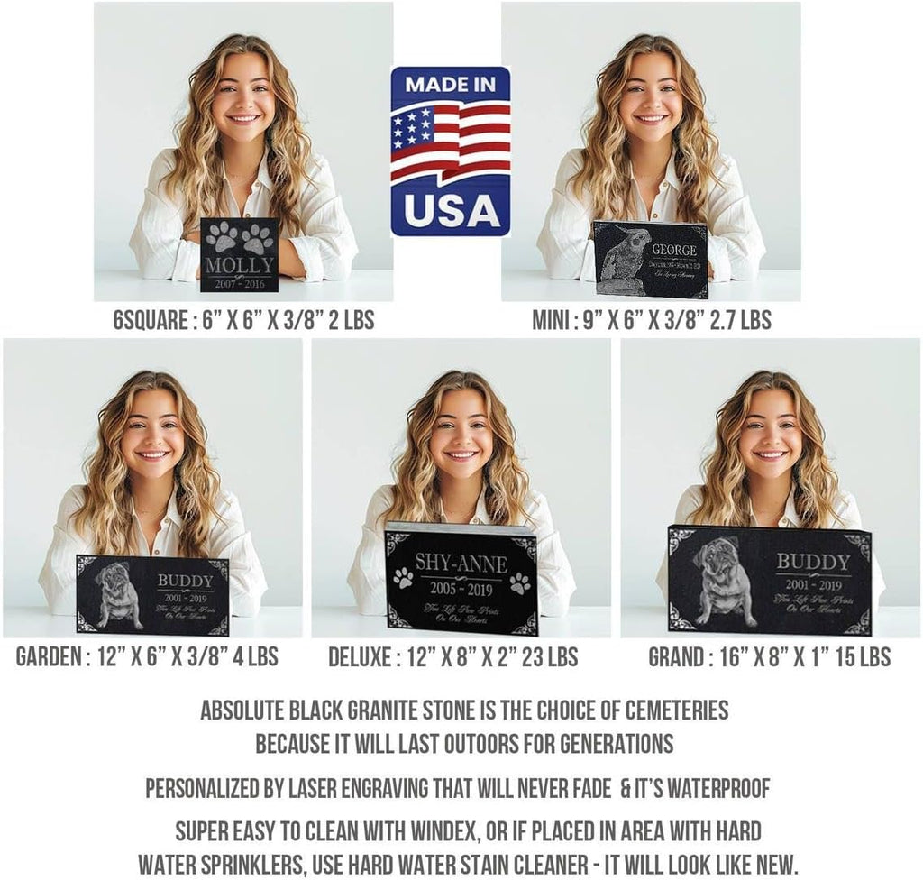 Memorial Headstone for Outdoors | Tombstone for Cemetery | Weatherproof Grave Marker | Memorial Cross | Yard Plaque |