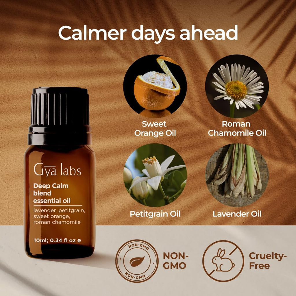 Deep Calm Essential Oil Blend for Relaxation & Emotional Balance - 0.34 fl oz - Calm Aromatherapy Oils for Diffusers