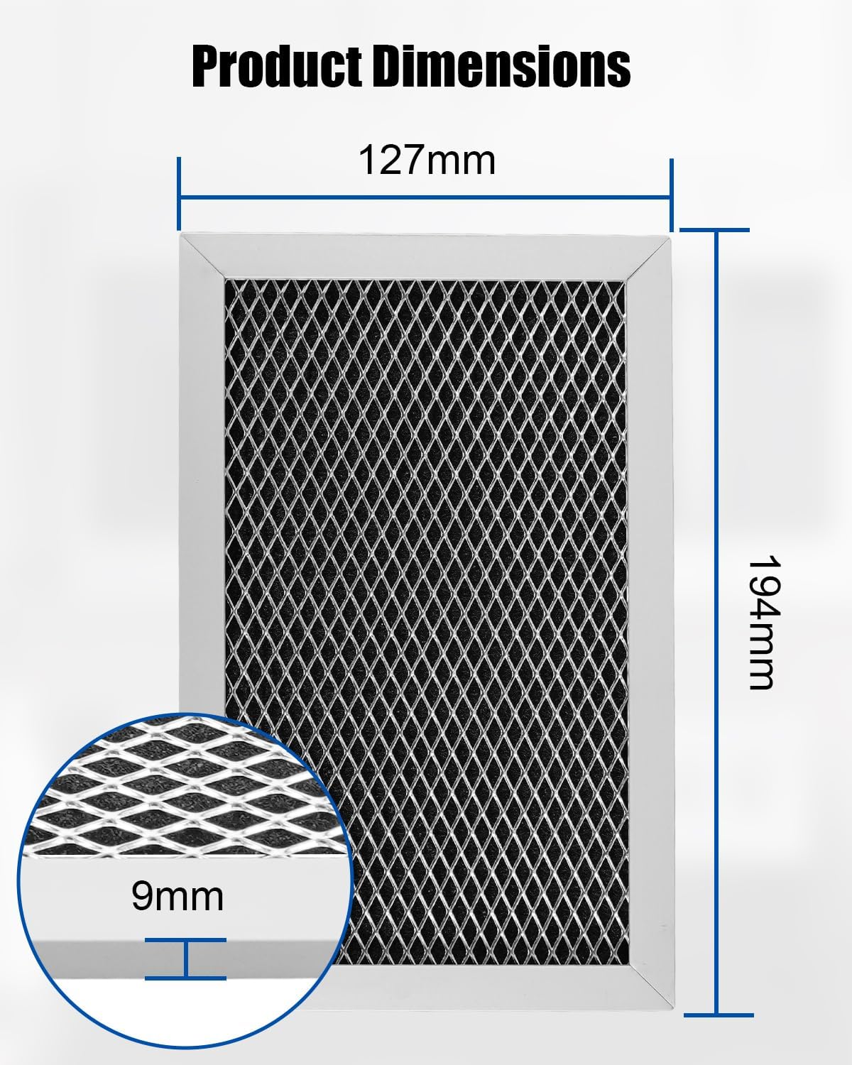 Microwave Charcoal Filter Fit for GE JVM6175EF1ES JVM6175EK2ES JVM6170DFWW