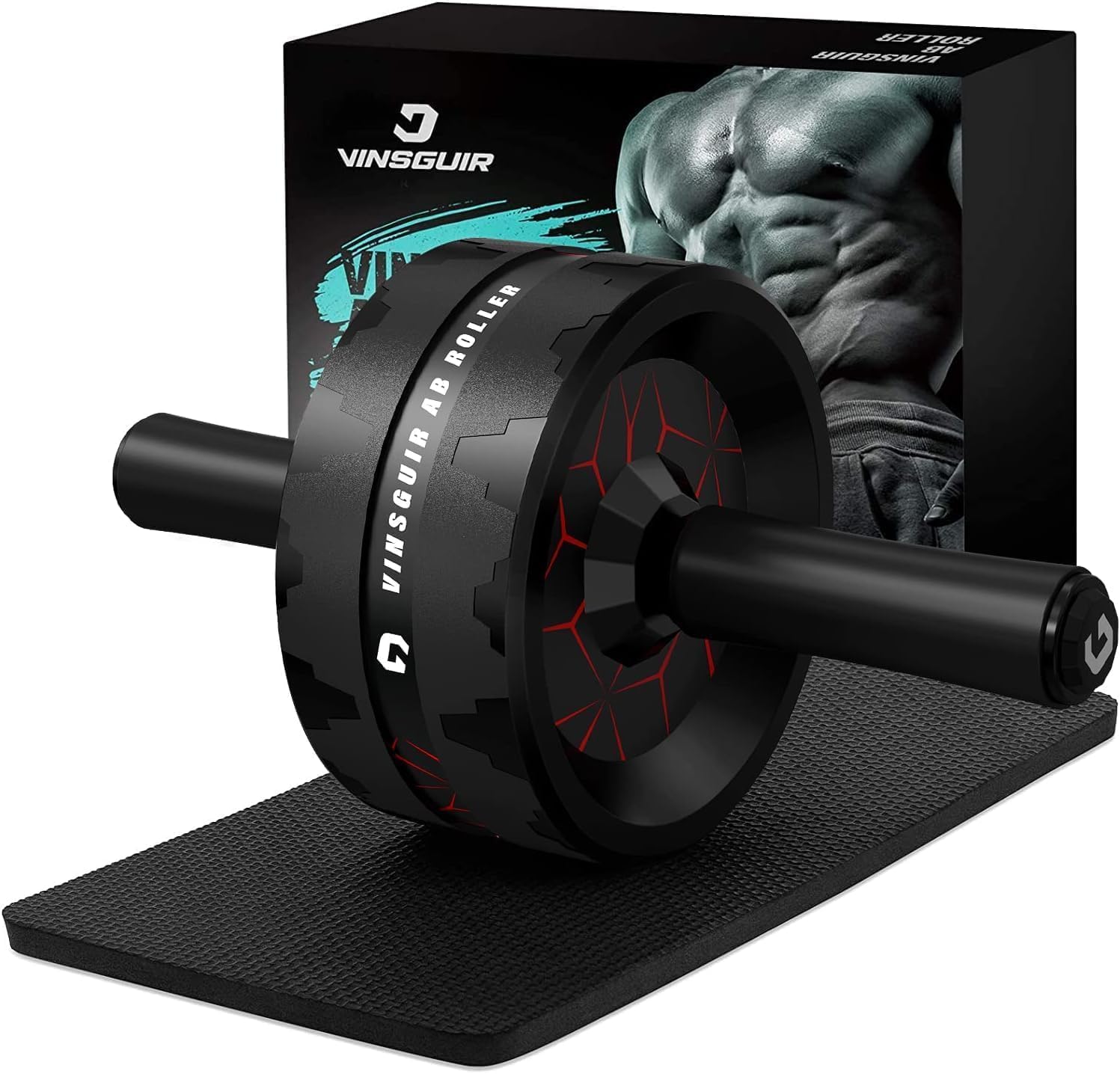 Ab Roller Wheel, Abs & Core Workout Equipment for Home Gym with Knee Pad Accessories, Abdominal Wheel for Full-body